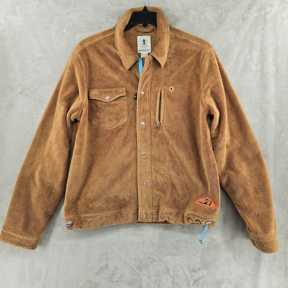 Opening Ceremony Adidas Teddy Fleece‎ Jacket Brown Adult Size Large RARE